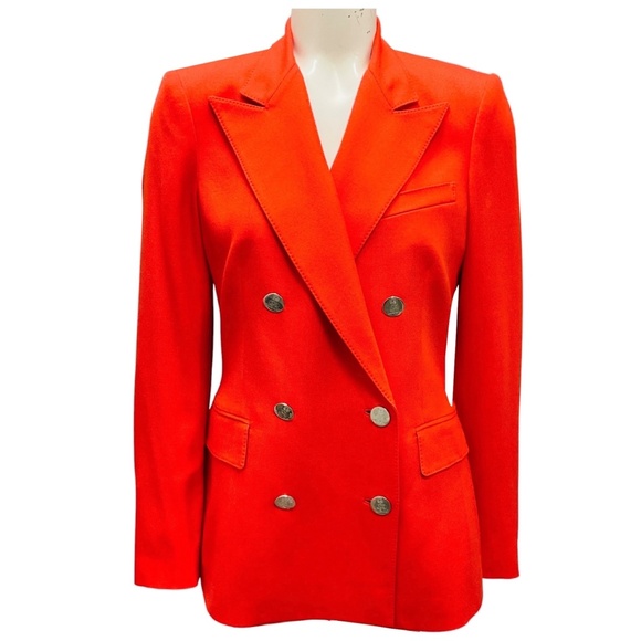 Ralph Lauren Purple Label Jackets & Blazers - RALPH LAUREN COLLECTION ORANGE CLASSIC CASHMERE BLAZER